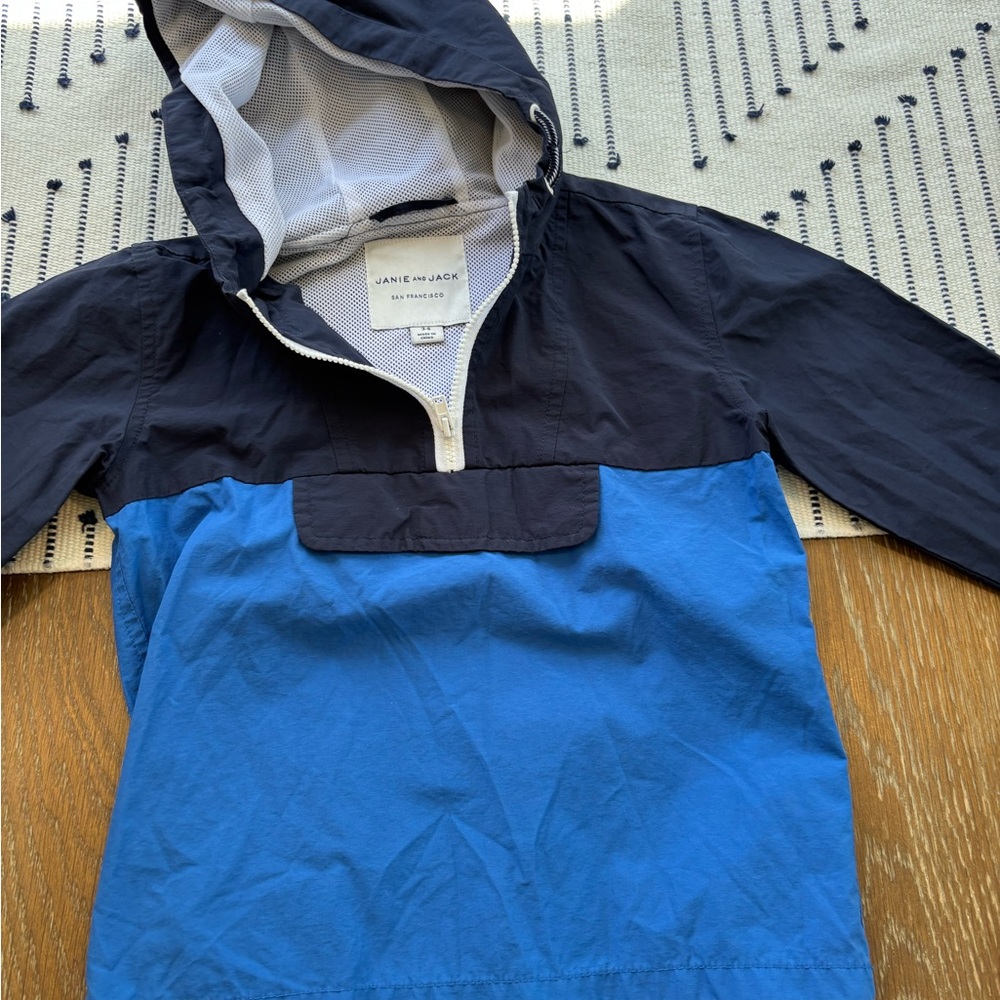 Janie and Jack Blue and Black Hooded Jacket